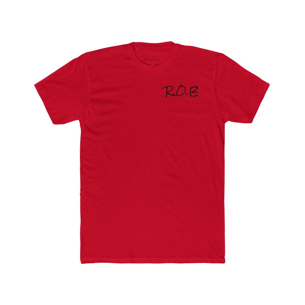 Crew Tee — 'R.O.B' Front & "I'm Glad You're Here" Back Minimal Script T‑Shirt