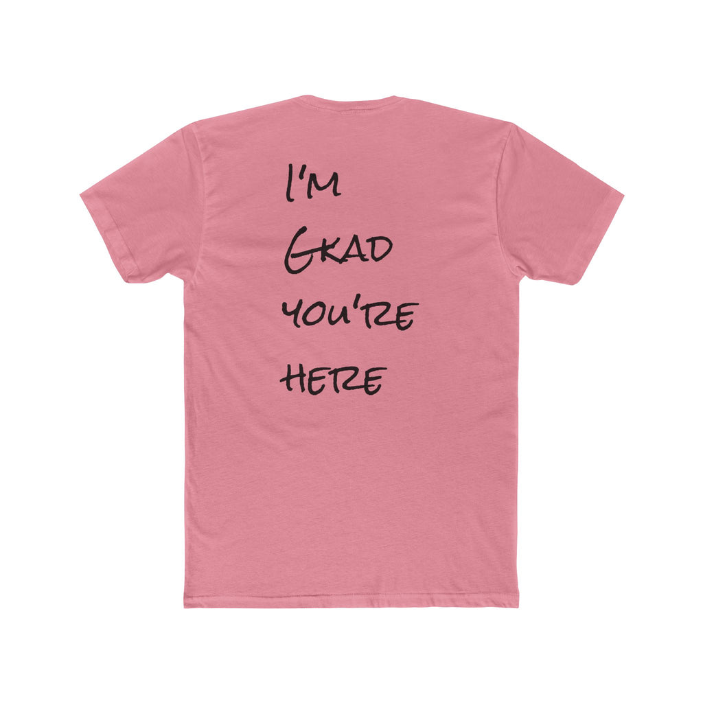 Crew Tee — 'R.O.B' Front & "I'm Glad You're Here" Back Minimal Script T‑Shirt