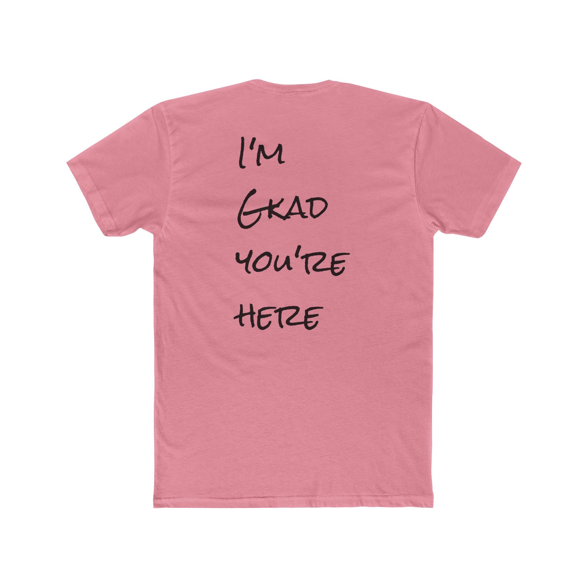 Crew Tee — 'R.O.B' Front & "I'm Glad You're Here" Back Minimal Script T‑Shirt