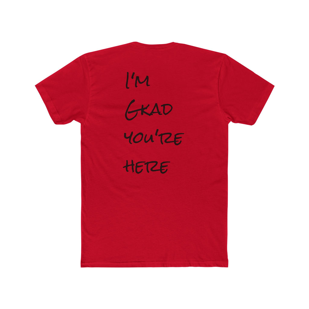 Crew Tee — 'R.O.B' Front & "I'm Glad You're Here" Back Minimal Script T‑Shirt