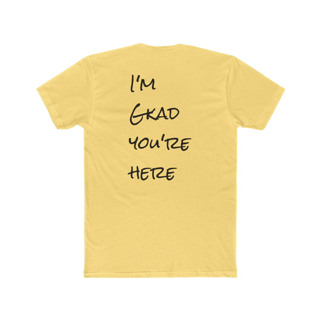 Crew Tee — 'R.O.B' Front & "I'm Glad You're Here" Back Minimal Script T‑Shirt