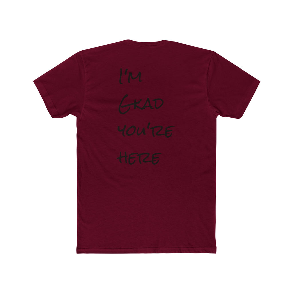 Crew Tee — 'R.O.B' Front & "I'm Glad You're Here" Back Minimal Script T‑Shirt