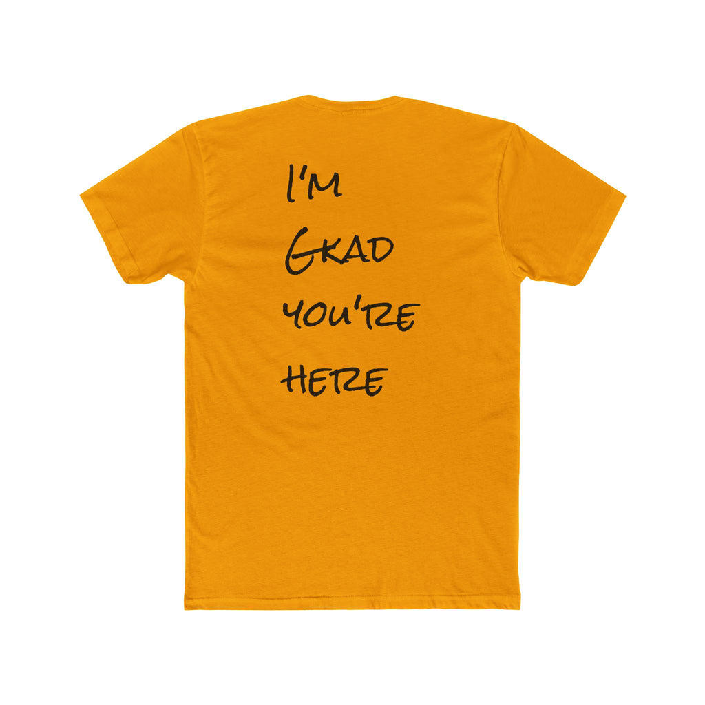 Crew Tee — 'R.O.B' Front & "I'm Glad You're Here" Back Minimal Script T‑Shirt